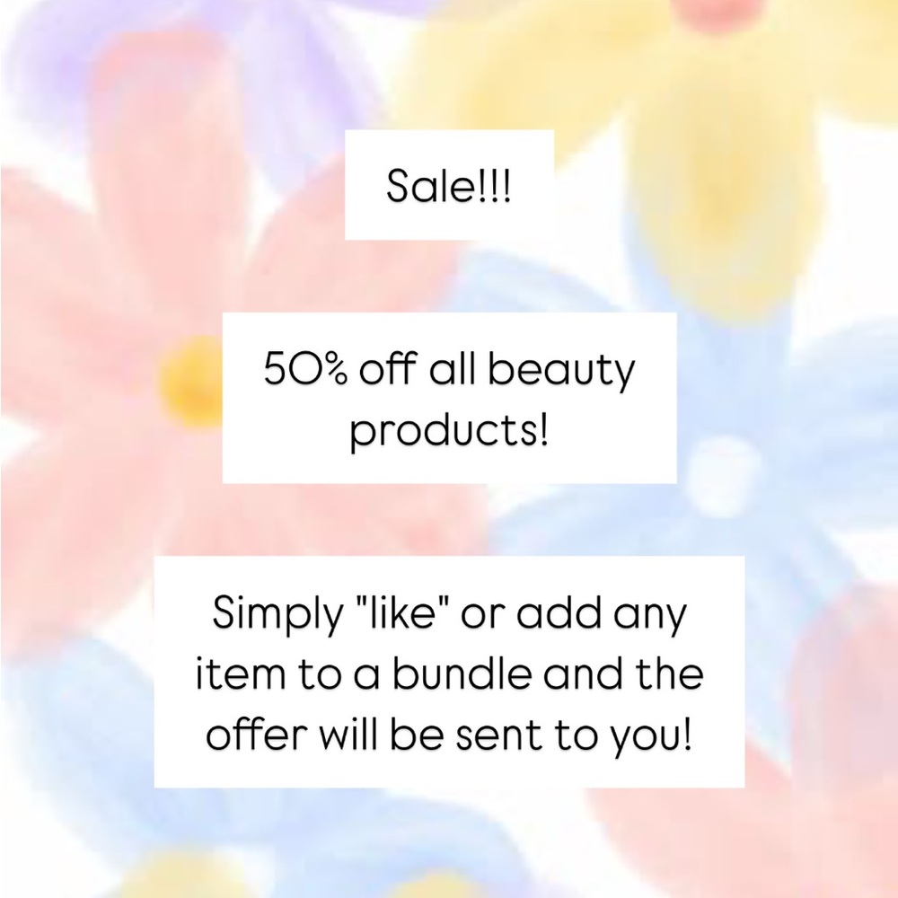 50% All beauty products SALE! 🌺